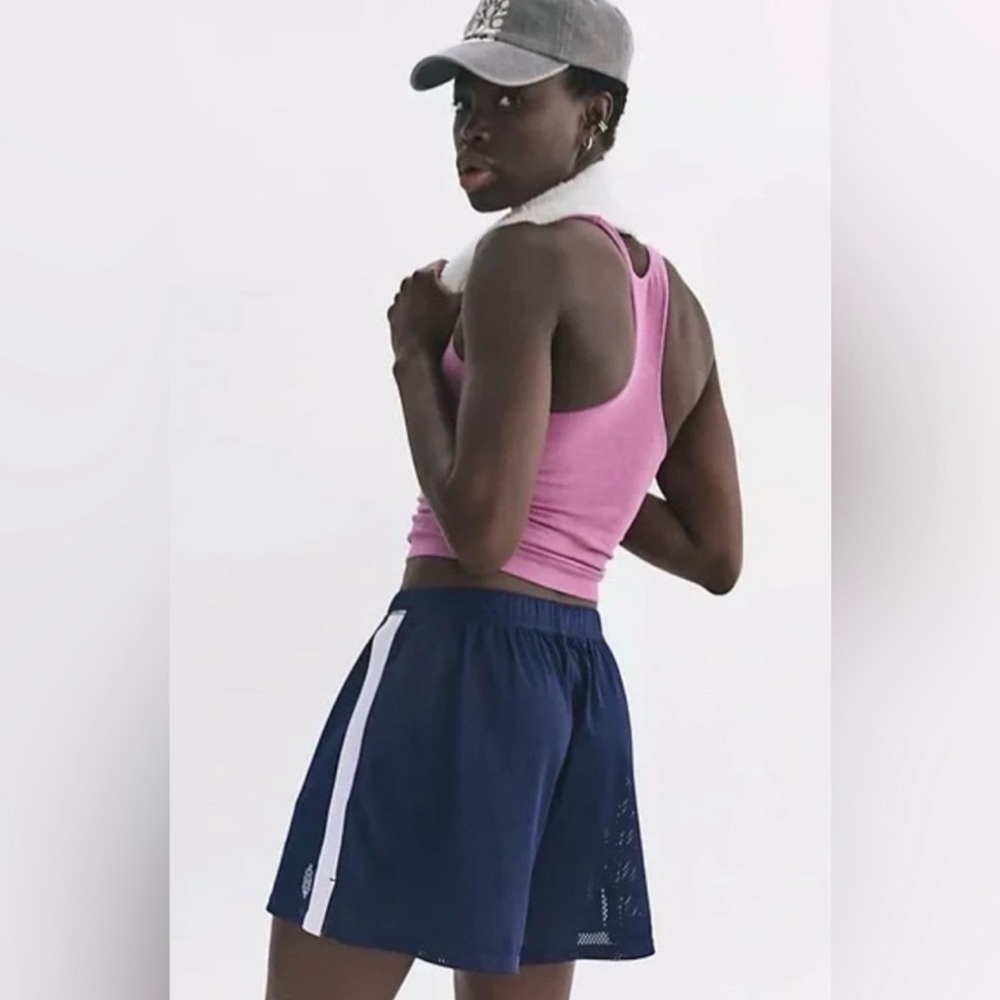 FP Movement by Free People Navy Athletic Shorts with White Stripe